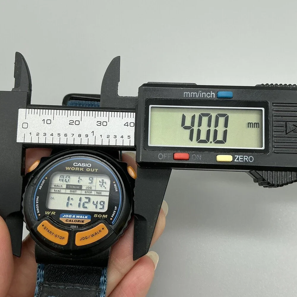 Vintage Casio JC-10 Work Out Mens Watch 40mm Digital Walk Calorie New Battery